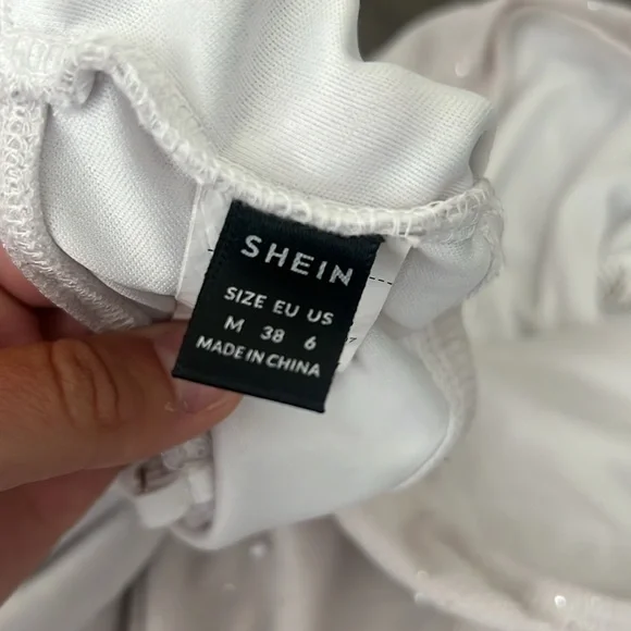 SHEIN White Pearl Textured Two Piece Set - Picture 6 of 6